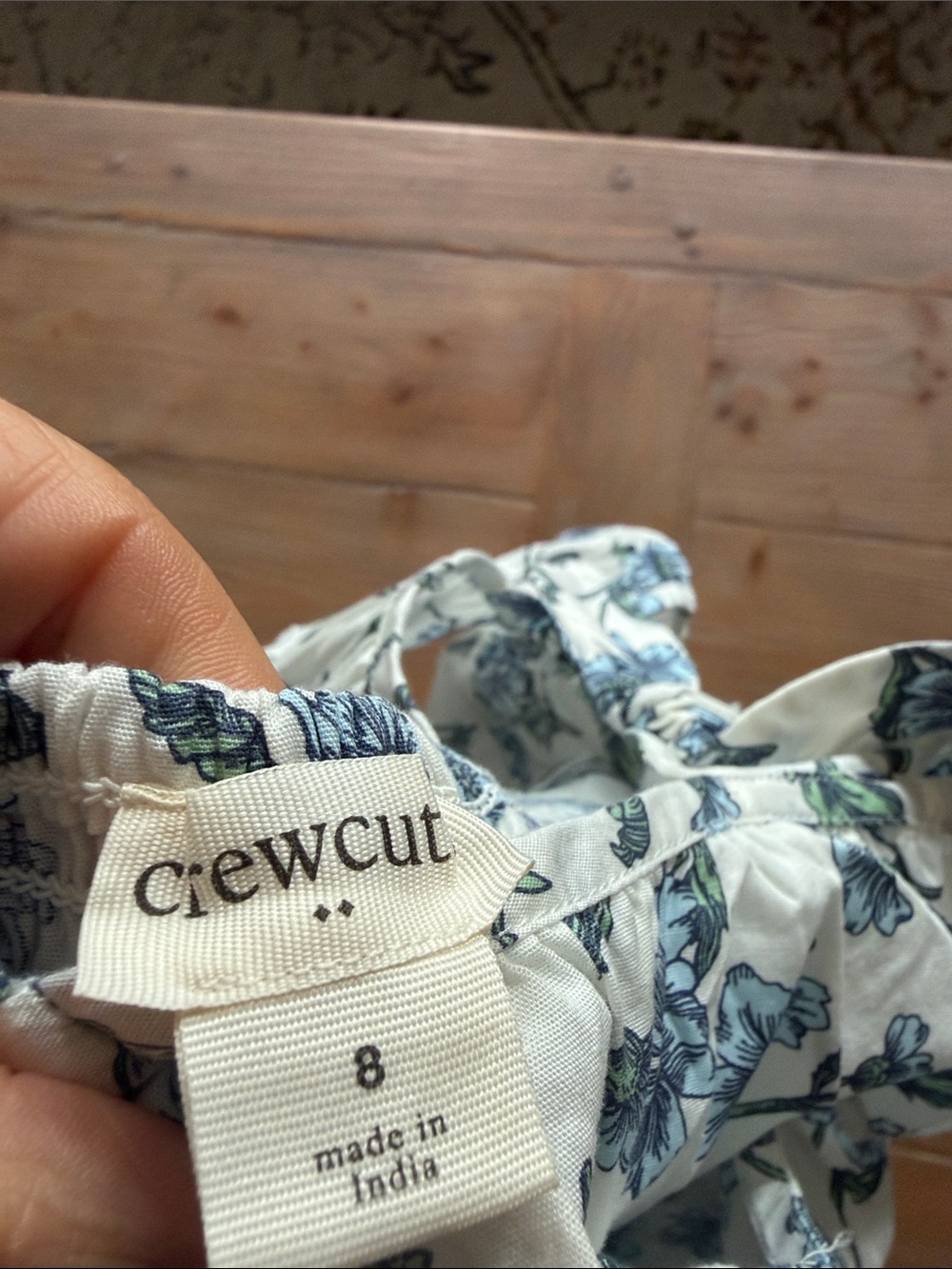 Crew Cuts Girls' Blue Floral Ruffle Sleeve Dress - Classic Cotton Sundress - Picture 6 of 6